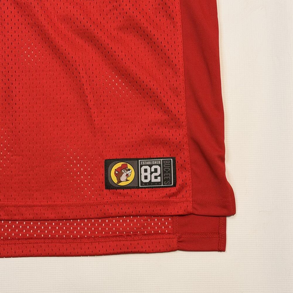 Buc-ee's Football Jersey Mens XL Red Texas 82 V Neck Mesh Lightweight Game - Picture 2 of 8